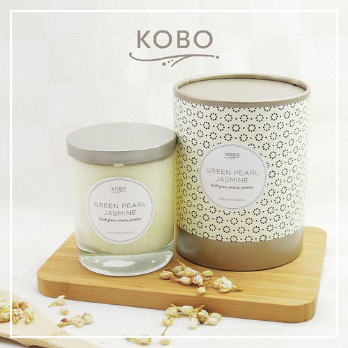 【KOBO】美國大豆精油蠟燭 - 茉莉抹茶 (330g／可燃燒80hr)