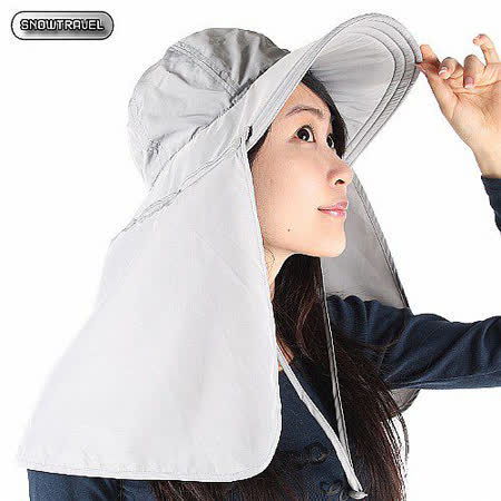 SNOWTRAVEL 抗UV透氣護頸遮陽圓盤帽(灰艾 買色)