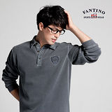 【FANTINO】仿舊刷白處理帥氣POLO衫 (丈青) 141158