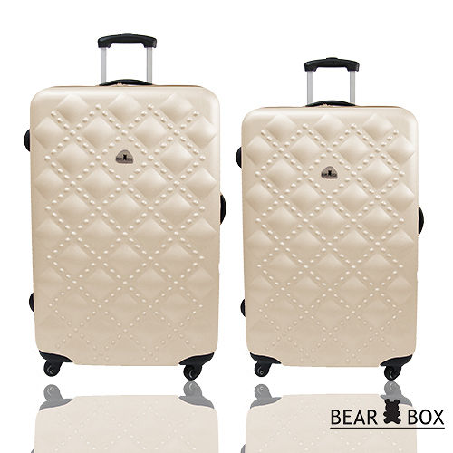 BEAR BOX時尚香奈兒系ABS大 遠 百 高雄 週年 慶霧面輕硬殼行李箱兩件組28+24吋