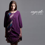 【AGOSTO】精彩斜紋印花洋裝(P22152)