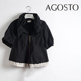 【AGOSTO】法式Lace- 抓皺摺翻領短外套(P22158)