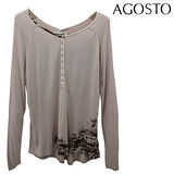 【AGOSTO】風格花紋針織上衣(G22043)