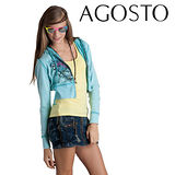 【AGOSTO】刷染細棉義式圖騰連帽短版外套(G22066)