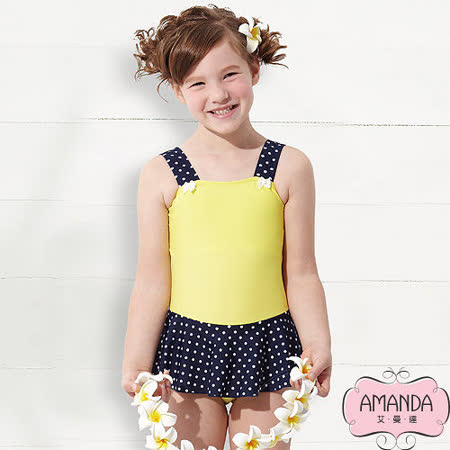 AMANDA 嘉義 市 百貨 公司艾曼達 女童泳裝 連身裙-雅恬-8501附帽