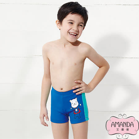 AMANDA 艾曼達 兒童泳褲 二分-藍大 遠 百 徵 才寶-7901