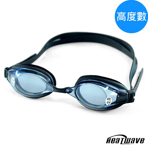 熱浪度數泳鏡-Rhappy 3IVER選手型光學近視泳鏡(黑色700-1000度)