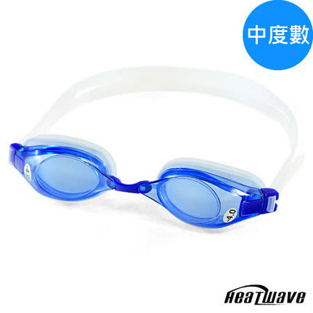 熱浪度數a8泳鏡-RIVER選手型光學近視泳鏡(藍色350-600度)