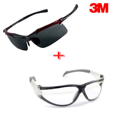 3M sogo 美食耐衝擊運動眼鏡 (OSE1106T鐵灰色)+安全眼鏡VARTUAPLUS