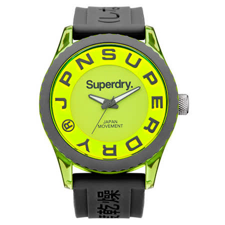 【私心大推】gohappy快樂購物網Superdry極度乾燥 Tokyo系列炫彩視覺運動腕錶-灰x亮綠x大效果如何愛 買 網購