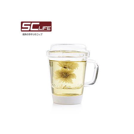 【網購】gohappy 購物網【SC life】三件式玻璃泡茶杯-白色推薦sogo 品牌