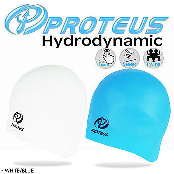PROTgohappy 信用卡EUS 專業3D競速泳帽(可雙面戴Blue/White)
