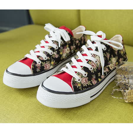 【好物分享】gohappy線上購物中國強 MIT 經典復古帆布鞋H590(黑玫瑰)女鞋哪裡買雙 和 sogo