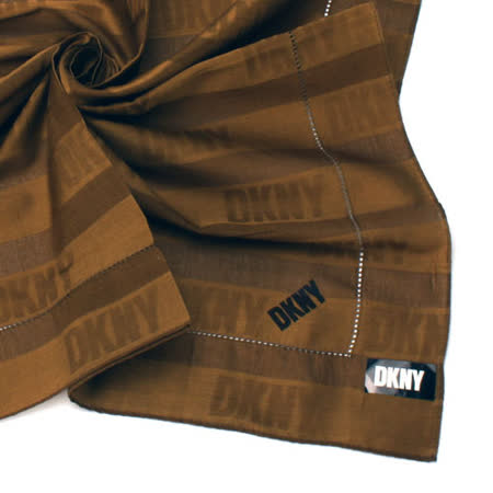 【真心勸敗】gohappy 購物網DKNY 橫條紋LOGO紳士帕領巾-橄欖棕價格gohappy 快樂 購