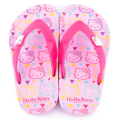 童鞋城堡-Hello kitty 中大童 滿版KITTY夾腳拖815756-粉 童鞋城堡-Hello kitty 中大童 滿版KITTY夾腳拖815756-粉