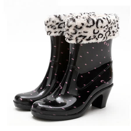 【網購】gohappy【Maya easy】下雨不怕破壞OL造型 高跟雨鞋上市-粉點款 (四季都可穿, 鞋套可拆)評價好嗎就是 愛 買