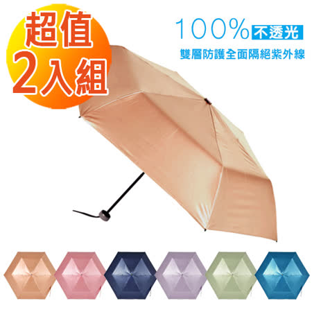 【2mm】第二代 100%遮光降溫 超左 營 sogo輕量折傘 (2入)