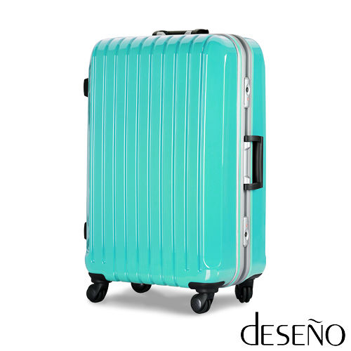 【Deseno】瑰麗絢燦-2西門 町 遠東 百貨9吋Weekender系列鋁框PC鏡面鎖行李箱(藍綠)