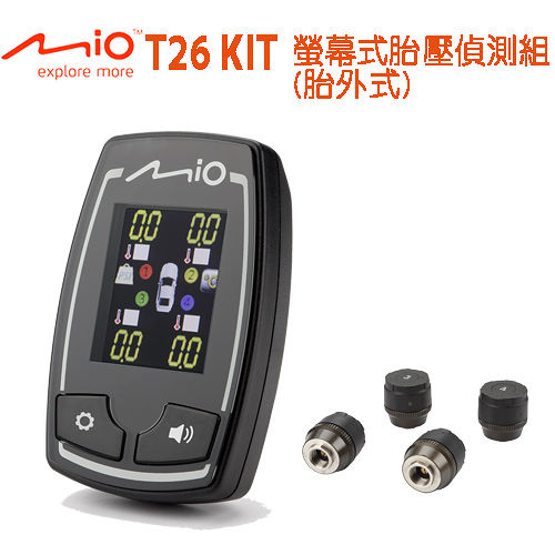 Mio MiTIRE T26 KIT 行車紀錄器推薦品牌 螢幕胎壓偵測器套件 (胎外)