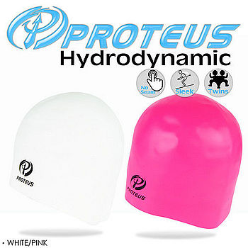 Pgohappy 生日ROTEUS 專業3D競速泳帽(可雙面戴Pink/White)