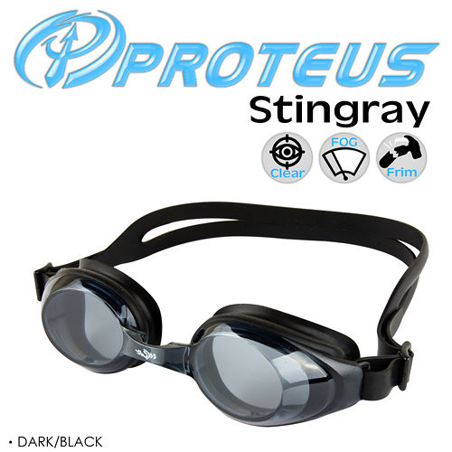 PROTEUS Stingray 專業運動競技板橋 遠 百 營業 時間泳鏡(Dark Black)