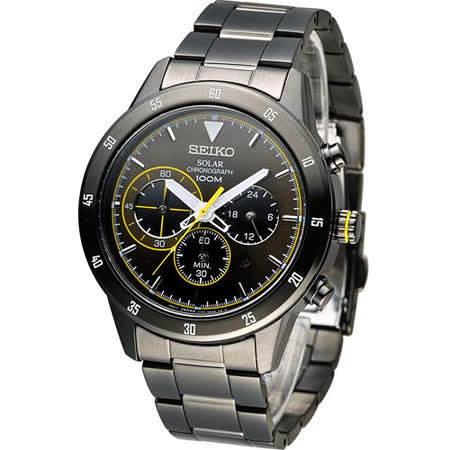 【部落客推薦】gohappy快樂購物網SEIKO Criteria 極速競賽太陽能計時腕錶 V175-0DA0G SSC343P1哪裡買新光 三越 南西 店