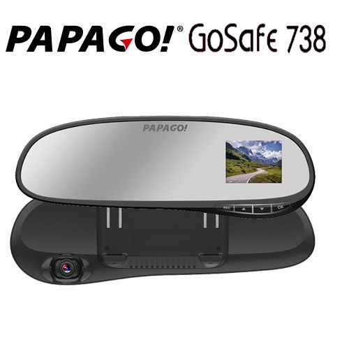 PAPAGO GoSafe公車行車紀錄器 738 後視鏡行車記錄器加贈16G卡+點煙器