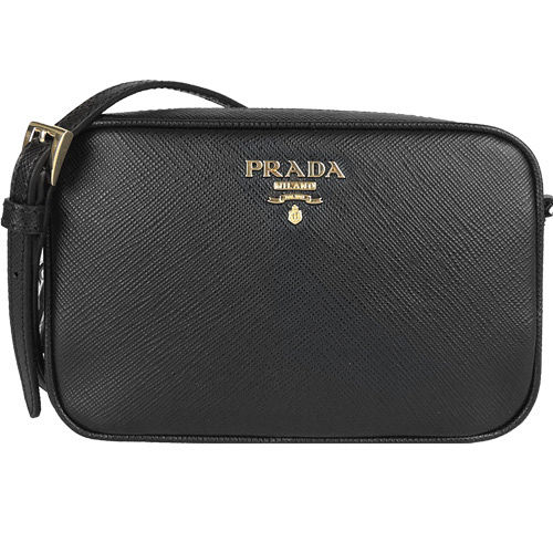 PRADA Saffiano Lux防刮牛皮方形小斜背包(中/黑) PRADA Saffiano Lux防刮牛皮方形小斜背包(中/黑)