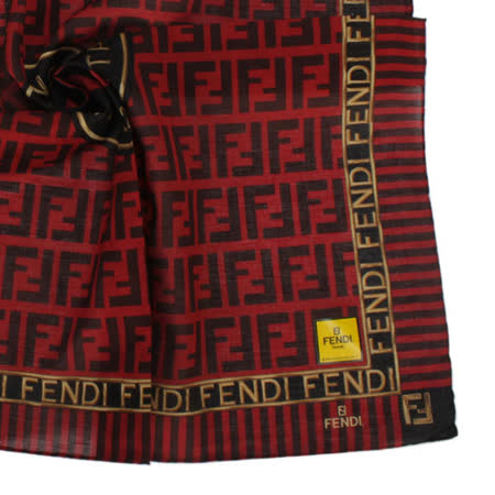 【私心大推】gohappy快樂購物網FENDI 經典雙FF大LOGO條紋飾邊帕領巾(紅色)評價如何台南 市 遠東 百貨