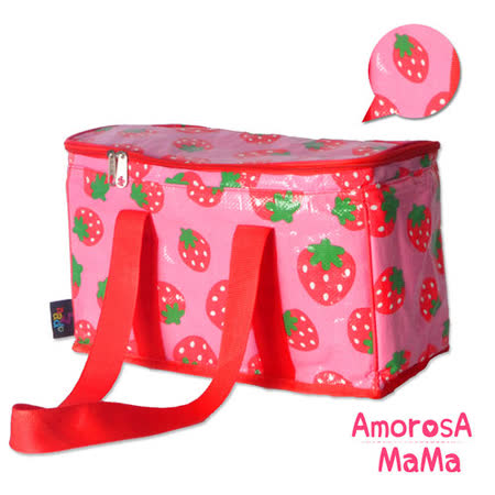 【Amorosa Mama】多用手提式保冷保溫袋/野餐包/保鮮sogo 品牌袋 (草莓)