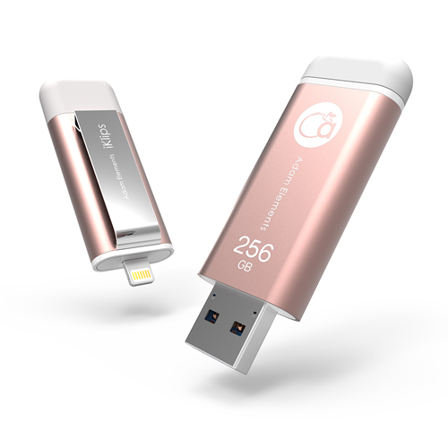 亞果元素【iKlips】iOS系統專用USB 3.0極速多媒體行動碟 - 256GB