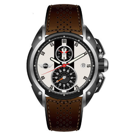 【好物分享】gohappy線上購物MINI Swiss Watches 經典原味三眼計時腕錶(咖啡/42mm) MINI-10推薦太平洋 崇光 百貨 公司