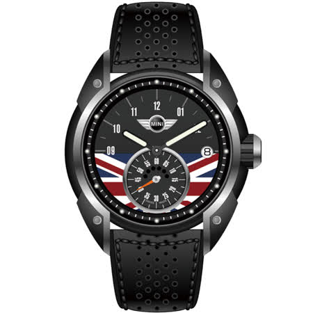 【好物推薦】gohappy快樂購MINI Swiss Watches 英國旗幟經典腕錶(黑/45mm) MINI-53E好嗎三立 愛 買 客