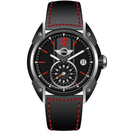 【真心勸敗】gohappy快樂購MINI Swiss Watches 雷霆奔馳獨立秒圈腕錶(黑/45mm) MINI-66E開箱台中 遠 百 週年 慶