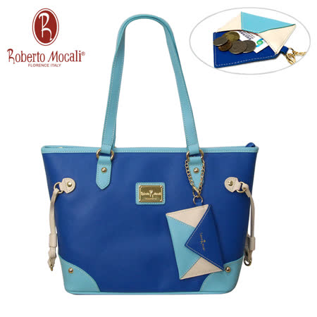 【好物分享】gohappy快樂購義大利Roberto Mocali藍色經典托特包(送零錢包)RM-58107價格台灣 百貨 公司