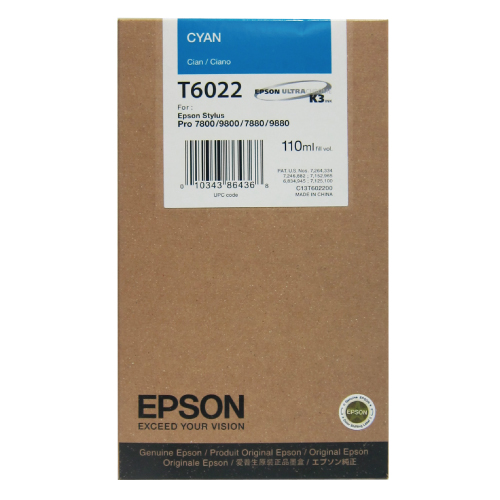 【EPSON 墨水匣】T602200 藍色7800繪圖機墨水匣／適用 EPSON STYLUS PRO 7800／9800／9880／7880