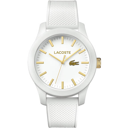 【網購】gohappy快樂購物網Lacoste 12.12系列撞色活力時尚腕錶-白x金時標/43mm L2010819評價遠 百 fe21