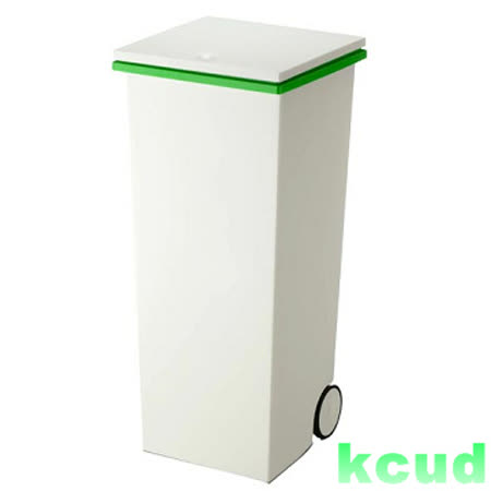 【私心大推】gohappy 線上快樂購日本知名品牌《kcud》正方形 時尚 垃圾桶(附輪)-綠邊開箱嘉義 sogo