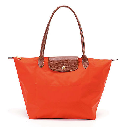 Longchamp 經典高彩度可摺疊水餃包_長把/中/橘色 Longchamp 經典高彩度可摺疊水餃包_長把/中/橘色