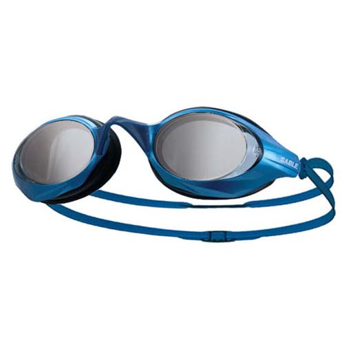 SAB亞 東 電子LE 黑貂 競速型塑剛玻璃鏡片泳鏡-清晰防霧 游泳 藍 F