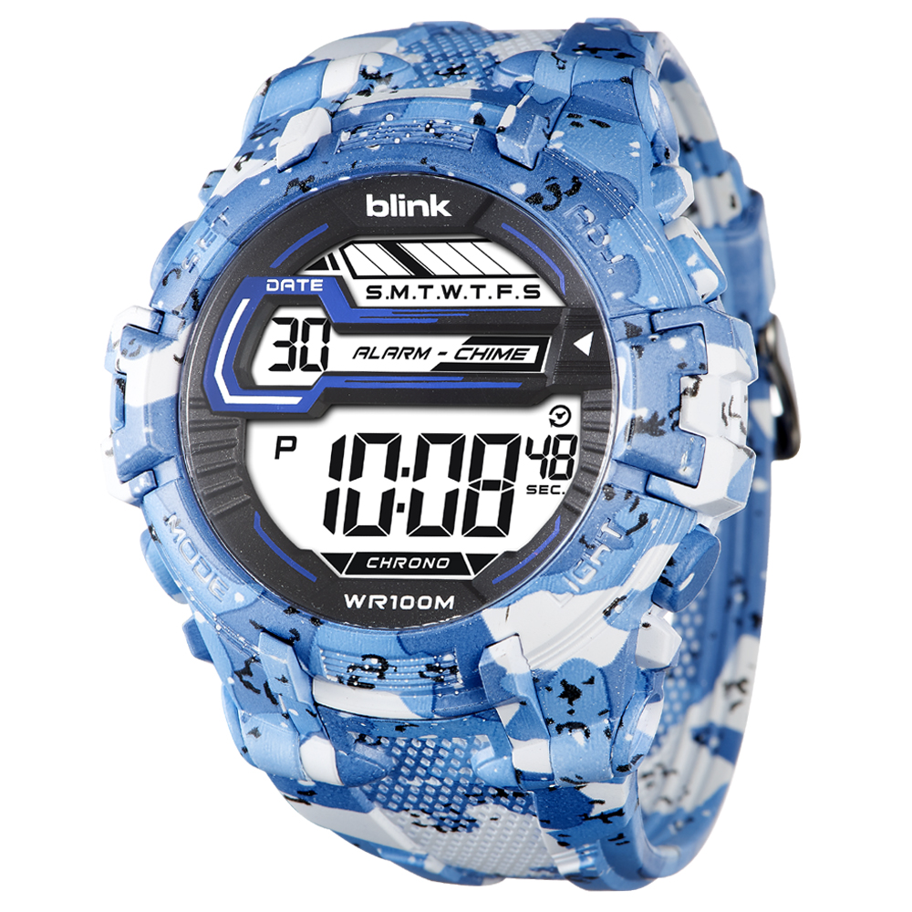 JAGA 捷卡 blink M1087-DE 活力繽紛多色潮流迷彩電子錶 JAGA 捷卡 blink M1087-DE 活力繽紛多色潮流迷彩電子錶