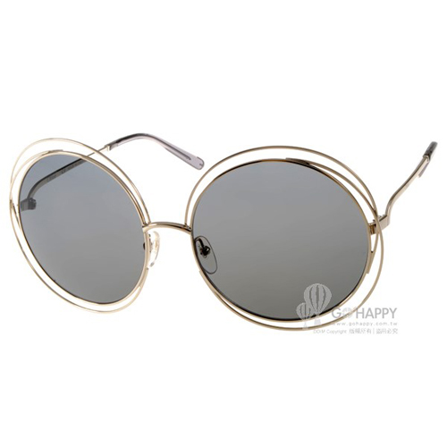 CHLOE太陽眼鏡 金屬大圓框(金-灰) #CL114S 731 CHLOE太陽眼鏡 金屬大圓框(金-灰) #CL114S 731