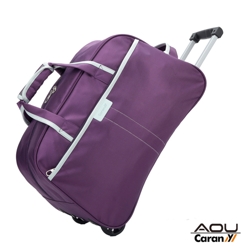 【AOU微笑旅行】CARA遠東 百貨 桃園 店NY系列 炫彩拉桿旅行袋 行李袋(紫色104-005)