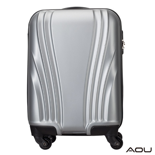 AOU日 湖 百貨微笑旅行 尊龍傳說16吋超大容量防刮超輕量可登機行李箱 (銀灰) 90-015D