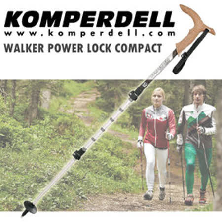 【KOMPERDELL奧地利】WALKER P彰化 愛 買OWER LOCK COMPACT 鋁合金T型把強力鎖定登山杖(僅240g)/健行手杖.散步拐杖 .極致輕量(非LEKI)_ 1762401-10