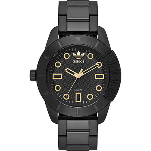 adidas Originals 左錶冠復刻經典腕錶-黑x金時標/42mm ADH3092 adidas Originals 左錶冠復刻經典腕錶-黑x金時標/42mm ADH3092