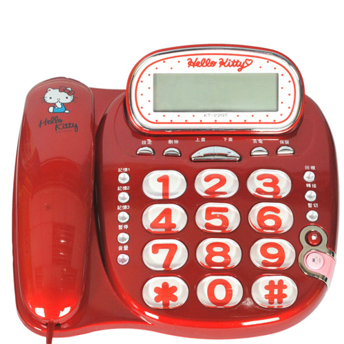 HELLO KITTY 超大字鍵 來電顯示電話機 KT-229T HELLO KITTY 超大字鍵 來電顯示電話機 KT-229T