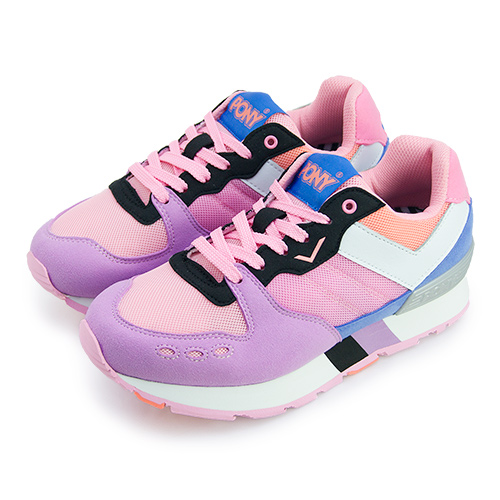 【女】PONY 繽紛韓風復古慢跑鞋 YORK系列 粉紫藍 53W1YK67PK