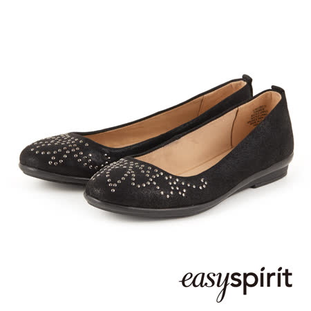【部落客推薦】gohappy快樂購Easy Spirit-- 民俗鉚釘雕花素色平底鞋--黑色效果如何愛 買 家具