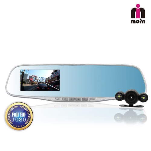 【MOIN】M2XW Full HD 1080P高畫質行車紀錄器 pchome雙鏡頭後照鏡式行車紀錄器